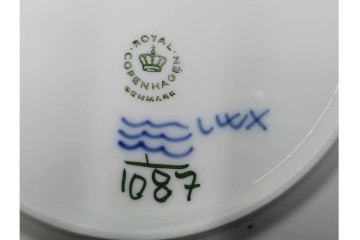 デンマーク製　ROYAL COPENHAGEN(ロイヤルコペンハーゲン)　ブルーフルーテッド フルレース　直径約17cm　プレート2枚セット　スクラッチありB級品　(R-084985)