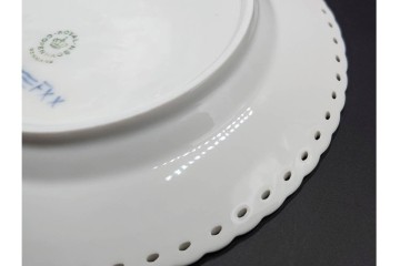 デンマーク製　ROYAL COPENHAGEN(ロイヤルコペンハーゲン)　ブルーフルーテッド フルレース　直径約17cm　プレート2枚セット　スクラッチありB級品　(R-084986)