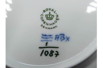デンマーク製　ROYAL COPENHAGEN(ロイヤルコペンハーゲン)　ブルーフルーテッド フルレース　直径約17cm　プレート2枚セット　スクラッチありB級品　(R-084987)