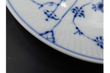 デンマーク製　ROYAL COPENHAGEN(ロイヤルコペンハーゲン)　ブルーフルーテッド 　プレイン　直径約19cm　プレート3枚セット　定価(3枚合計)約5万円　(R-084989)