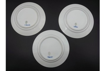 デンマーク製　ROYAL COPENHAGEN(ロイヤルコペンハーゲン)　ブルーフルーテッド 　プレイン　直径約19cm　プレート3枚セット　定価(3枚合計)約5万円　(R-084989)