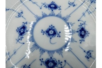 デンマーク製　ROYAL COPENHAGEN(ロイヤルコペンハーゲン)　ブルーフルーテッド 　プレイン　直径約19cm　プレート3枚セット　定価(3枚合計)約5万円　(R-084989)