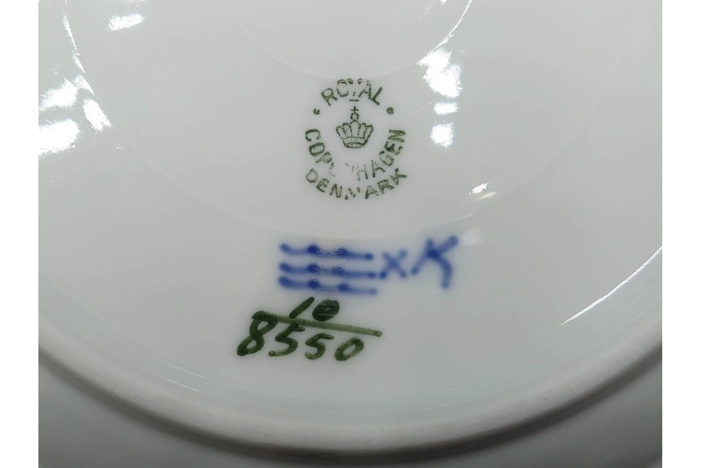 デンマーク製　ROYAL COPENHAGEN(ロイヤルコペンハーゲン)　ブルーフラワー アンギュラー　上品なプレート6枚セット　スクラッチありB級品　(R-084990)
