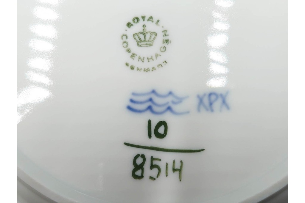 デンマーク製　ROYAL COPENHAGEN(ロイヤルコペンハーゲン)　ブルーフラワー アンギュラー　上品なプレート6枚セット　スクラッチありB級品　(R-084990)
