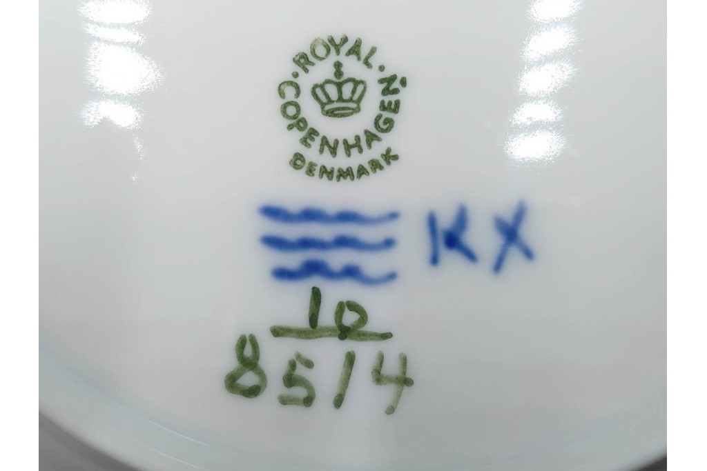 デンマーク製　ROYAL COPENHAGEN(ロイヤルコペンハーゲン)　ブルーフラワー アンギュラー　上品なプレート6枚セット　スクラッチありB級品　(R-084990)