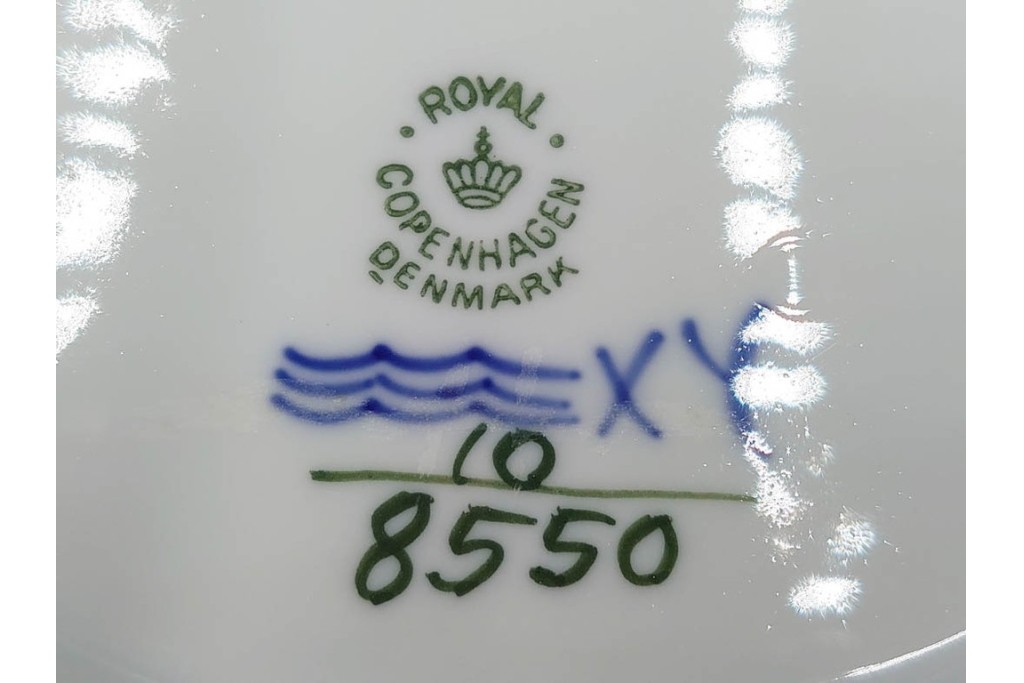 デンマーク製　ROYAL COPENHAGEN(ロイヤルコペンハーゲン)　ブルーフラワー アンギュラー　上品なプレート6枚セット　スクラッチありB級品　(R-084990)