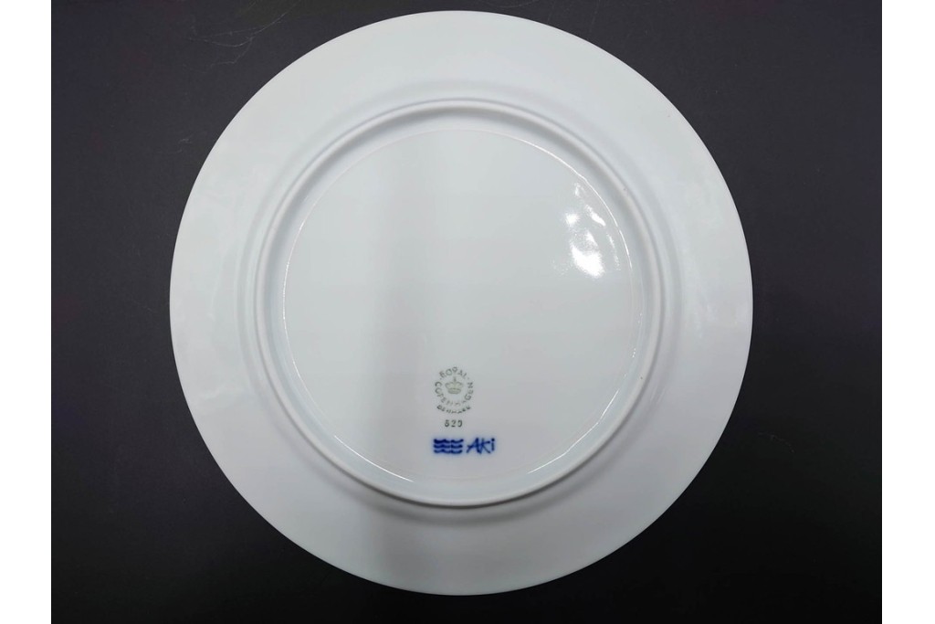 デンマーク製　ROYAL COPENHAGEN(ロイヤルコペンハーゲン)　ブルーフラワー プレイン　直径約19cm　プレート6枚セット　スクラッチありB級品　(R-084991)