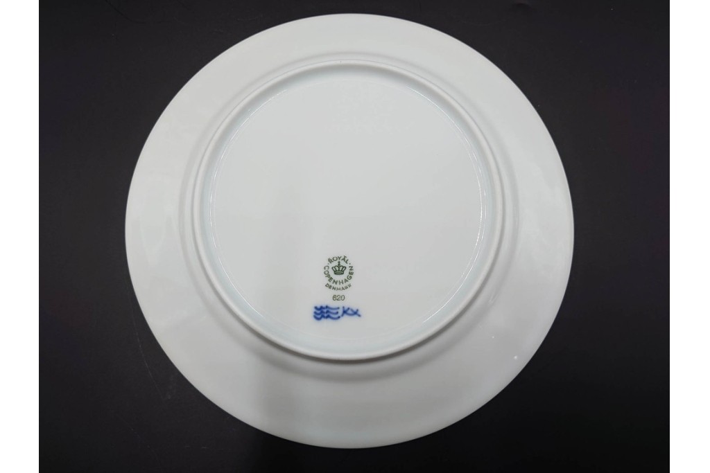 デンマーク製　ROYAL COPENHAGEN(ロイヤルコペンハーゲン)　ブルーフラワー プレイン　直径約19cm　プレート6枚セット　スクラッチありB級品　(R-084991)