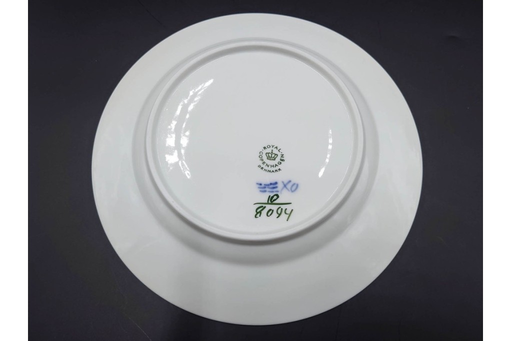 デンマーク製　ROYAL COPENHAGEN(ロイヤルコペンハーゲン)　ブルーフラワー プレイン　直径約19cm　プレート6枚セット　スクラッチありB級品　(R-084991)