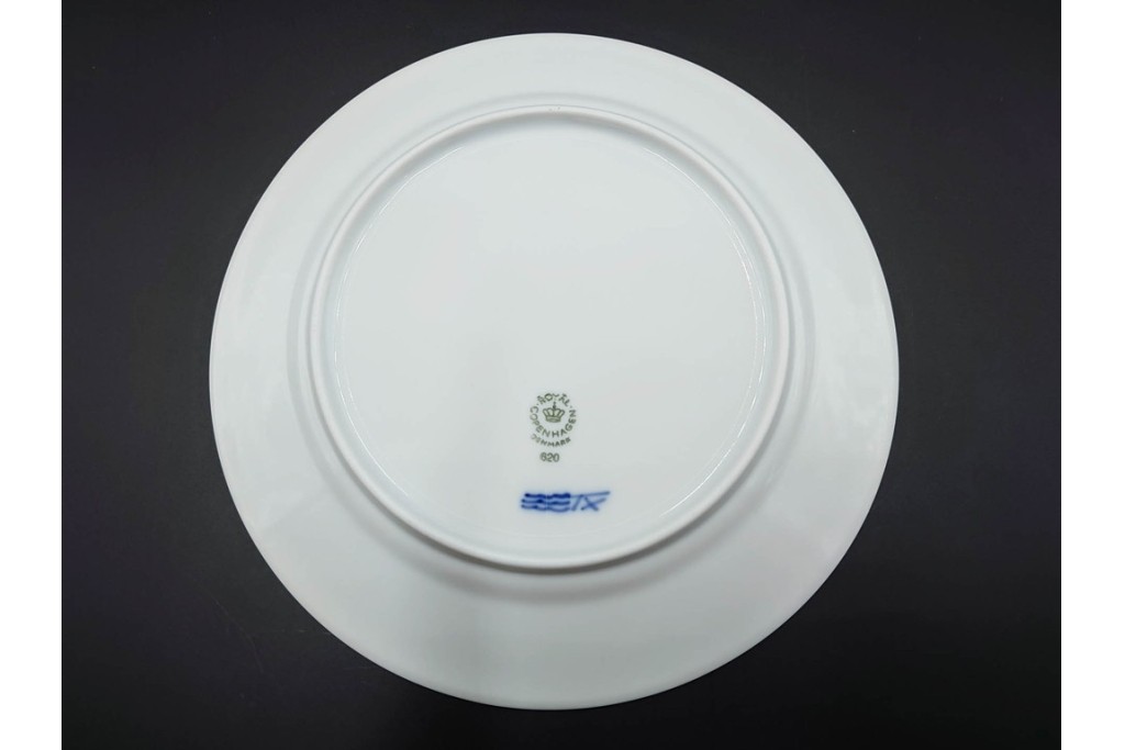 デンマーク製　ROYAL COPENHAGEN(ロイヤルコペンハーゲン)　ブルーフラワー プレイン　直径約19cm　プレート6枚セット　スクラッチありB級品　(R-084991)