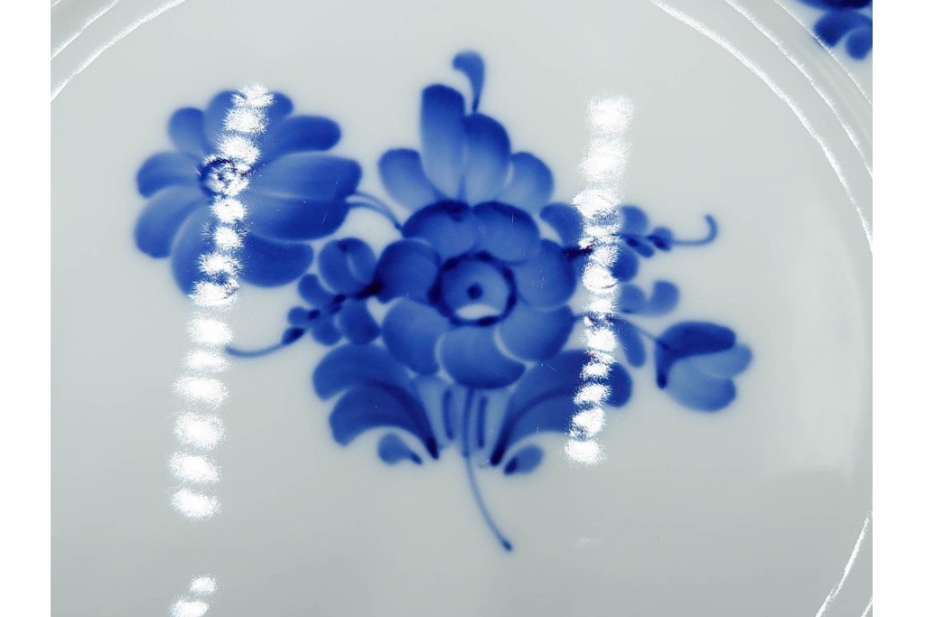 デンマーク製　ROYAL COPENHAGEN(ロイヤルコペンハーゲン)　ブルーフラワー プレイン　直径約19cm　プレート6枚セット　スクラッチありB級品　(R-084991)
