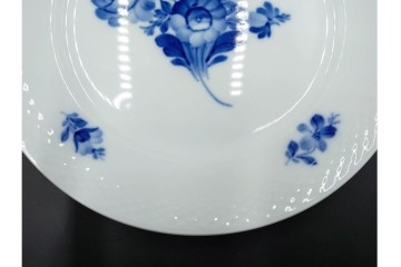 デンマーク製　ROYAL COPENHAGEN(ロイヤルコペンハーゲン)　ブルーフラワー プレイン　直径約19cm　プレート6枚セット　スクラッチありB級品　(R-084991)