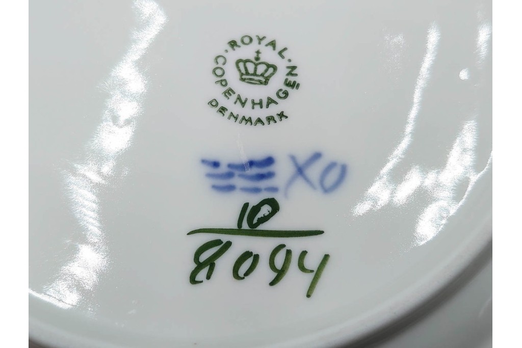 デンマーク製　ROYAL COPENHAGEN(ロイヤルコペンハーゲン)　ブルーフラワー プレイン　直径約19cm　プレート6枚セット　スクラッチありB級品　(R-084991)