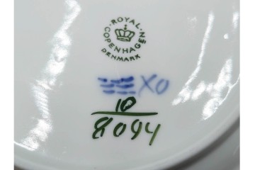 デンマーク製　ROYAL COPENHAGEN(ロイヤルコペンハーゲン)　ブルーフラワー プレイン　直径約19cm　プレート6枚セット　スクラッチありB級品　(R-084991)