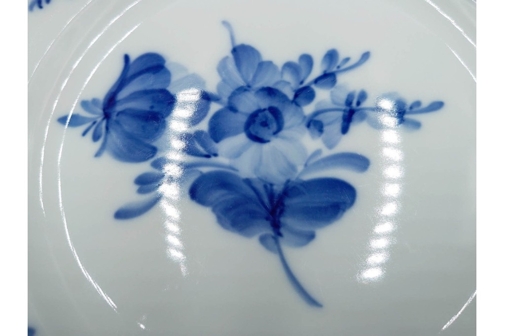 デンマーク製　ROYAL COPENHAGEN(ロイヤルコペンハーゲン)　ブルーフラワー プレイン　直径約19cm　プレート6枚セット　スクラッチありB級品　(R-084991)