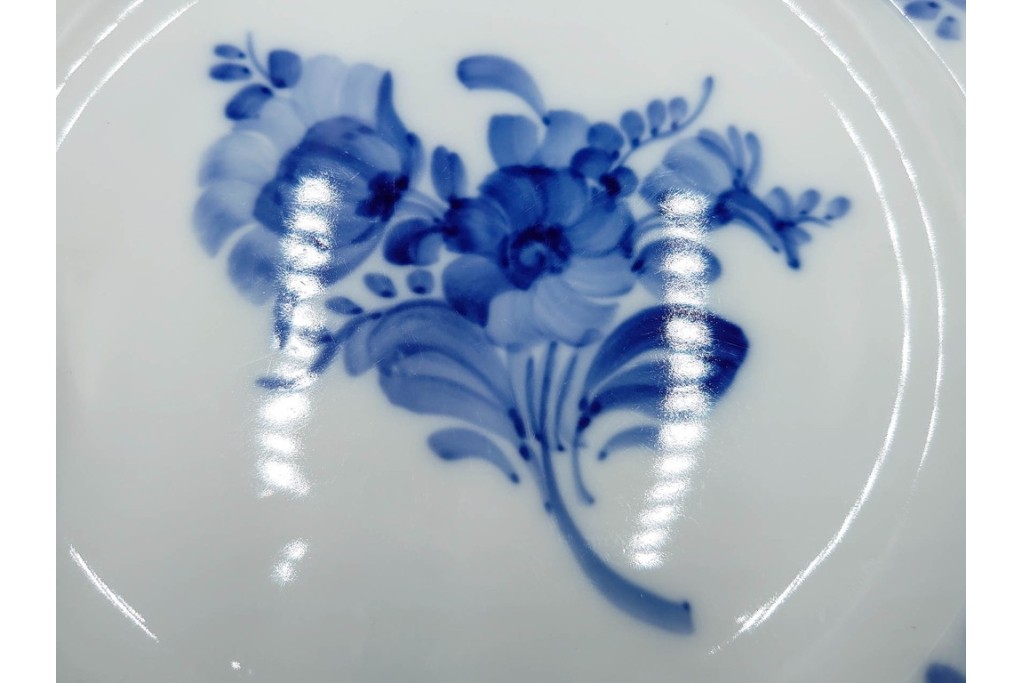デンマーク製　ROYAL COPENHAGEN(ロイヤルコペンハーゲン)　ブルーフラワー プレイン　直径約19cm　プレート6枚セット　スクラッチありB級品　(R-084991)