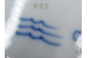 デンマーク製　ROYAL COPENHAGEN(ロイヤルコペンハーゲン)　ブルーフラワー プレイン　直径約28cm　プレート3枚セット　スクラッチありB級品　(R-084992)