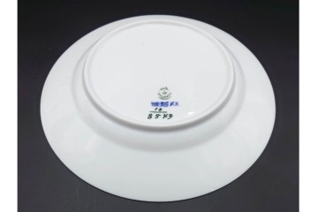 デンマーク製　ROYAL COPENHAGEN(ロイヤルコペンハーゲン)　ブルーフラワー アンギュラー　直径約26cm　プレート3枚セット　スクラッチありB級品　(R-084993)