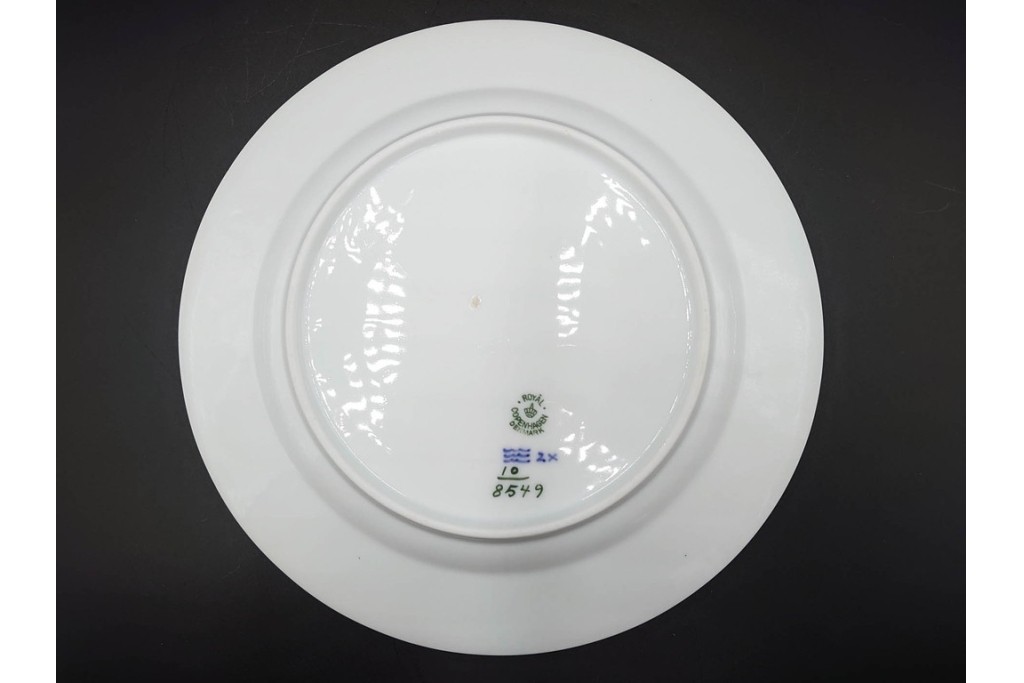 デンマーク製　ROYAL COPENHAGEN(ロイヤルコペンハーゲン)　ブルーフラワー アンギュラー　直径約26cm　プレート3枚セット　スクラッチありB級品　(R-084993)