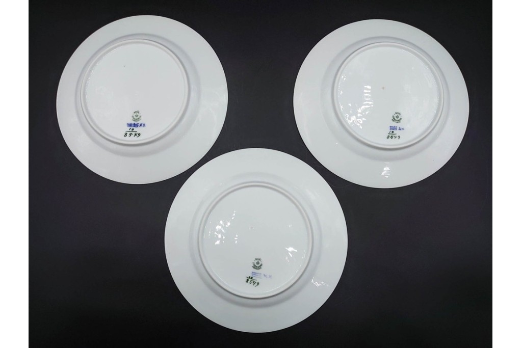 デンマーク製　ROYAL COPENHAGEN(ロイヤルコペンハーゲン)　ブルーフラワー アンギュラー　直径約26cm　プレート3枚セット　スクラッチありB級品　(R-084993)