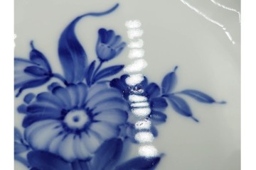 デンマーク製　ROYAL COPENHAGEN(ロイヤルコペンハーゲン)　ブルーフラワー アンギュラー　直径約26cm　プレート3枚セット　スクラッチありB級品　(R-084993)