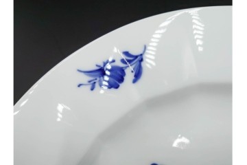 デンマーク製　ROYAL COPENHAGEN(ロイヤルコペンハーゲン)　ブルーフラワー アンギュラー　直径約26cm　プレート3枚セット　スクラッチありB級品　(R-084994)