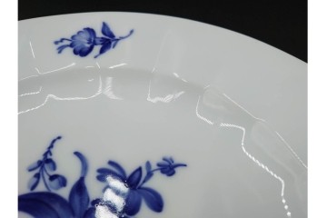 デンマーク製　ROYAL COPENHAGEN(ロイヤルコペンハーゲン)　ブルーフラワー アンギュラー　直径約26cm　プレート3枚セット　スクラッチありB級品　(R-084994)