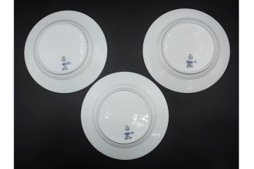 デンマーク製　ROYAL COPENHAGEN(ロイヤルコペンハーゲン)　ブルーフラワー アンギュラー　直径約26cm　プレート3枚セット　スクラッチありB級品　(R-084994)