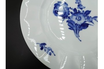 デンマーク製　ROYAL COPENHAGEN(ロイヤルコペンハーゲン)　ブルーフラワー アンギュラー　直径約26cm　プレート3枚セット　スクラッチありB級品　(R-084994)