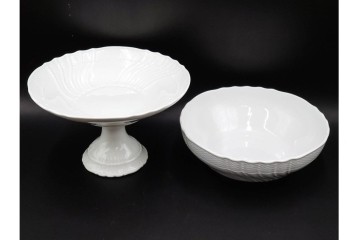 イタリア　Richard Ginori(リチャードジノリ)　ベッキオホワイト　白磁の柔らかな陰影が食卓に気品を添えるコンポート&サラダボウルセット　(R-084996)