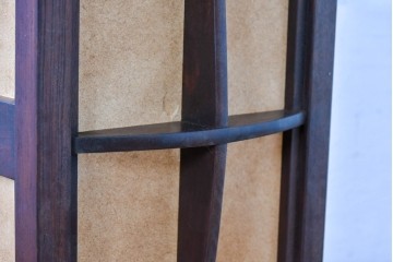 和製ヴィンテージ　希少　黒田辰秋デザイン　総欅(ケヤキ)材　和紙張りの上品な壁掛け行燈　(R-084997)