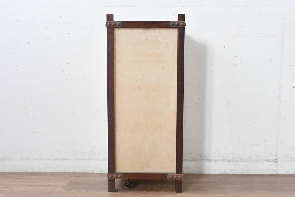 和製ヴィンテージ　民芸城山　鉄鋲がアクセントの行燈　(R-084999)