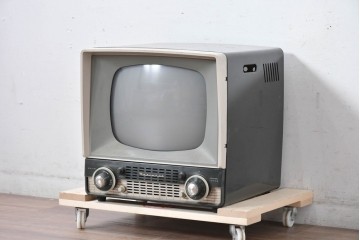 ジャンク品　和製ヴィンテージ　ナショナル製(national)　T-14C1S　昭和レトロな佇まいのブラウン管テレビ　(R-085001)