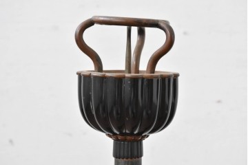 和製アンティーク　美品　上手物‼　銅金具　漆塗り仕上げの菊灯2点セット　(R-085004)