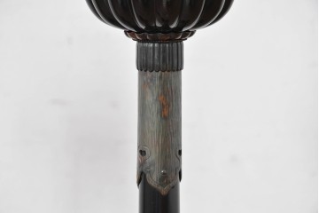 和製アンティーク　美品　上手物‼　銅金具　漆塗り仕上げの菊灯2点セット　(R-085004)