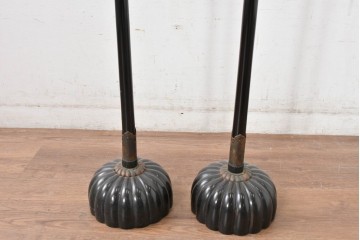 和製アンティーク　美品　上手物‼　銅金具　漆塗り仕上げの菊灯2点セット　(R-085004)