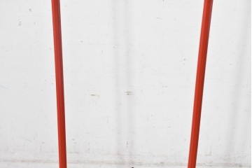 和製アンティーク　明治期　空間のアクセントになる朱塗りの燭台2台セット　(R-085005)