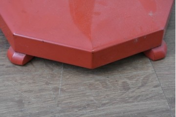 和製アンティーク　明治期　空間のアクセントになる朱塗りの燭台2台セット　(R-085005)