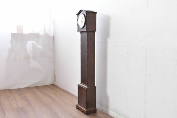 イギリスアンティーク　オーク材　バーリーツイスト装飾が施された端正なホールクロック　(R-085009)