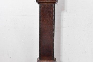 イギリスアンティーク　オーク材　バーリーツイスト装飾が施された端正なホールクロック　(R-085009)