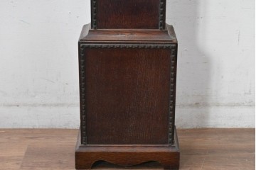 イギリスアンティーク　オーク材　バーリーツイスト装飾が施された端正なホールクロック　(R-085009)