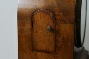 イギリスアンティーク　オーク材　置き時計　玉杢の杢目が美しいマントルクロック　(R-085010)