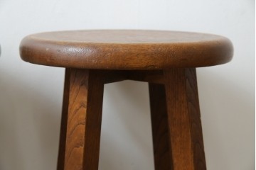 和製ヴィンテージ　古い木のぬくもりを感じるスツール2脚セット　(R-085027)