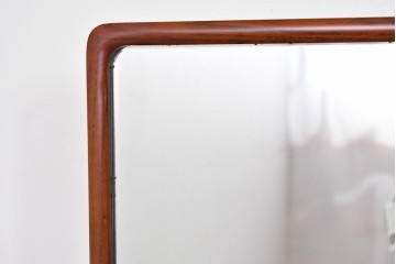 中古　美品　欅(ケヤキ)材の美しい木目が際立つスタンドミラー　定価約11万円相当　(R-085028)