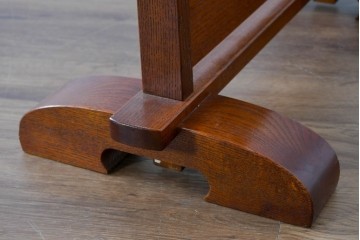 中古　美品　欅(ケヤキ)材の美しい木目が際立つスタンドミラー　定価約11万円相当　(R-085028)