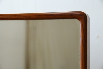 中古　美品　欅(ケヤキ)材の美しい木目が際立つスタンドミラー　定価約11万円相当　(R-085028)