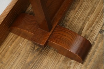 中古　美品　欅(ケヤキ)材の美しい木目が際立つスタンドミラー　定価約11万円相当　(R-085028)