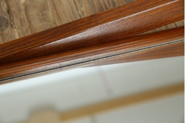 中古　美品　欅(ケヤキ)材の美しい木目が際立つスタンドミラー　定価約11万円相当　(R-085028)