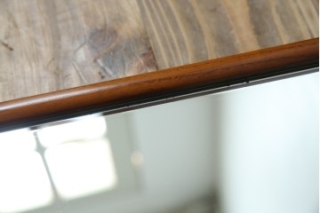 中古　美品　欅(ケヤキ)材の美しい木目が際立つスタンドミラー　定価約11万円相当　(R-085028)