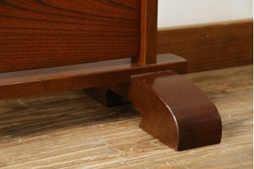 中古　美品　欅(ケヤキ)材の美しい木目が際立つスタンドミラー　定価約11万円相当　(R-085028)